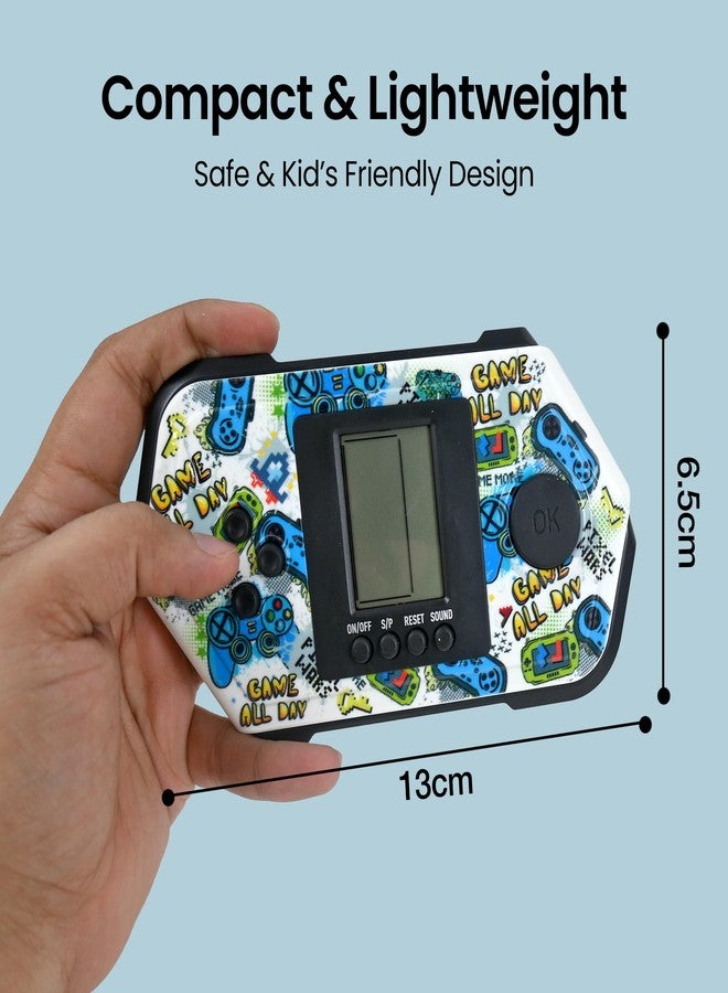 BeFunky Retro Block Game Console Cool Shape 26 Brick Games Silicone Button Powered by 2*AAA Batteries Speed/Difficulty Can Be Adjusted Handheld Game Children/Teens/Birthday (Graffiti White) - Image 3